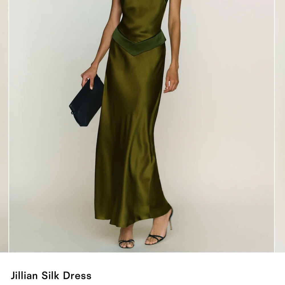 Reformation Pear Jillian Silk Dress Size 2